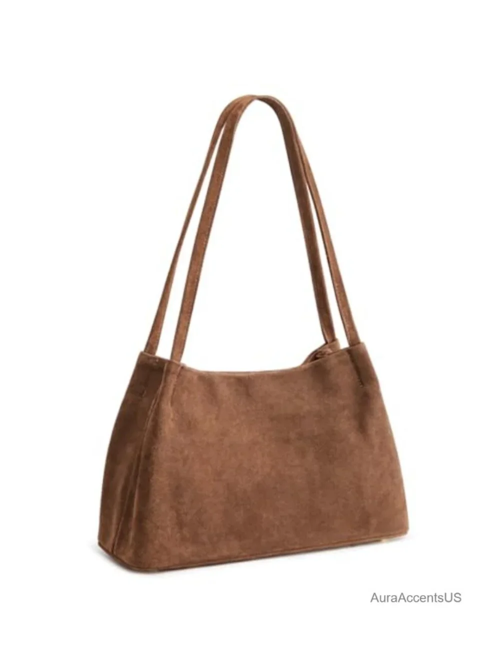 Genuine Suede Leather Women Soft Hobo Shoulder Bag Magnetic Snap Closure 4